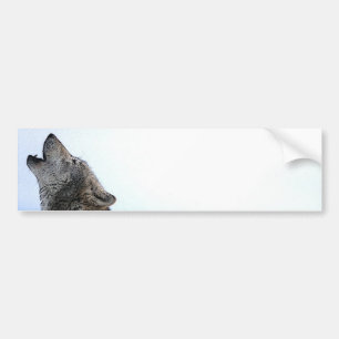 Autocollant De Voiture Howling Wolf in Snow