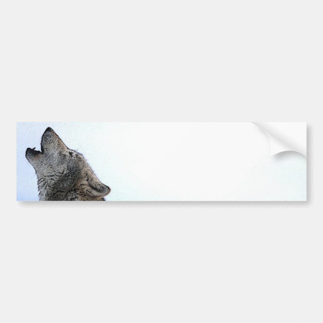 Autocollant De Voiture Howling Wolf in Snow (Devant)