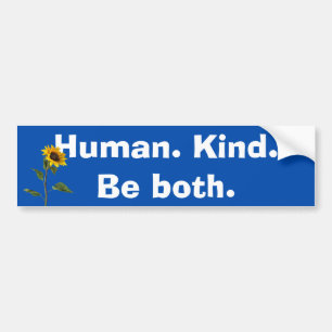 Autocollant De Voiture Human Kind Quote with Sunflower