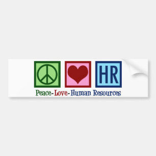 Autocollant De Voiture Human Resources Peace Love HR