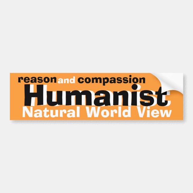 Autocollant De Voiture Humaniste (raison et compssion) (Devant)