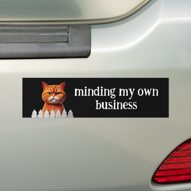 Autocollant De Voiture Humour de chats — Je m'occupe de ma propre entrepr (En voiture)