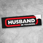 Autocollant De Voiture Husband in Training<br><div class="desc">Most wives agree that their husband needs a little training from time to time. 'Husband in Training' is a lighthearted reminder to make things clear.</div>