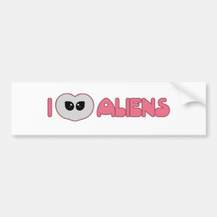 Autocollant De Voiture I adhésif pour pare-chocs d'aliens de coeur