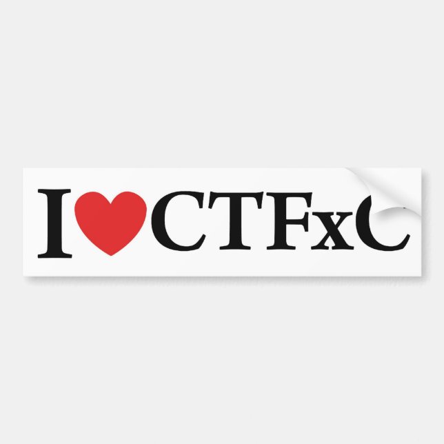 Autocollant De Voiture I adhésif pour pare-chocs de CTFxC de coeur (Devant)