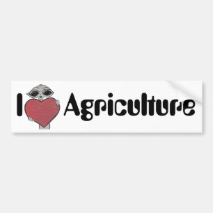 Autocollant De Voiture I alien d'agriculture d'amour de coeur