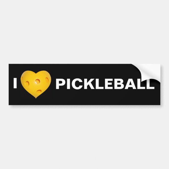 Autocollant De Voiture I coeur (amour) Pickleball (Devant)