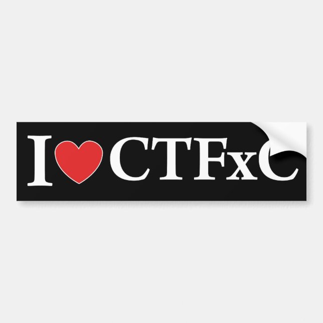 Autocollant De Voiture I coeur CTFxC (Devant)