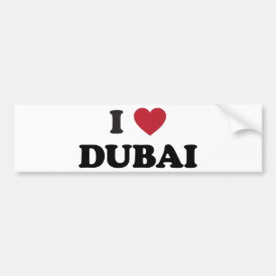 Autocollant De Voiture I coeur Dubaï Emirats Arabes Unis