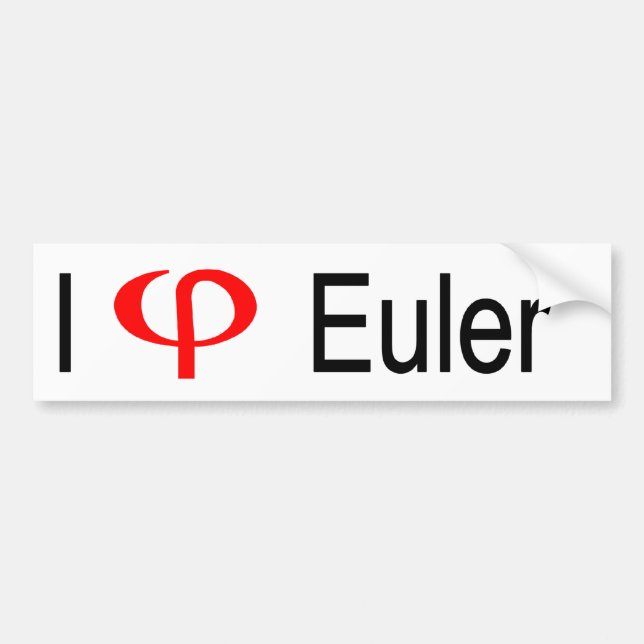 Autocollant De Voiture I coeur Euler (Devant)