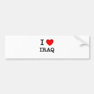 AUTOCOLLANT DE VOITURE I COEUR IRAK