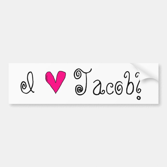 Autocollant De Voiture I coeur Jacob (Devant)
