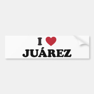 Autocollant De Voiture I coeur Juarez Mexique