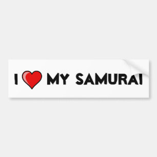 Autocollant De Voiture I coeur mes samouraïs
