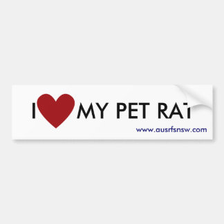 Autocollant De Voiture I (coeur) MON RAT d'ANIMAL FAMILIER