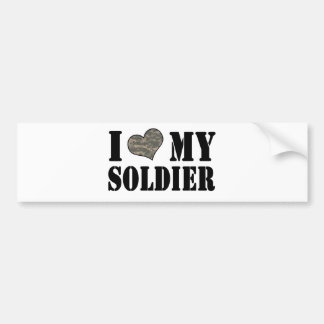Autocollant De Voiture I coeur mon soldat