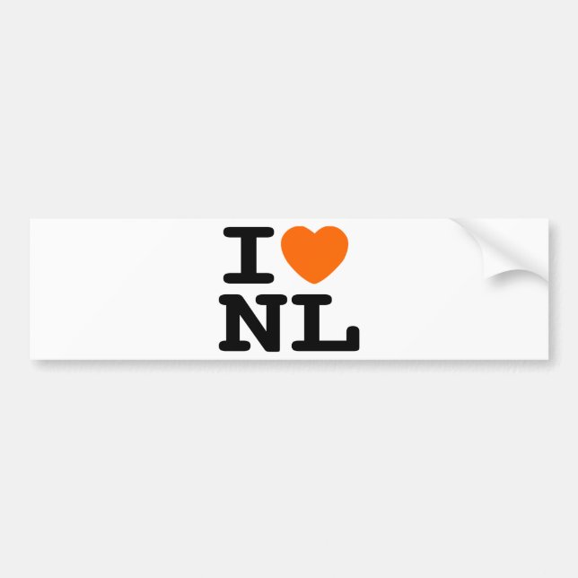 Autocollant De Voiture I coeur NL (Devant)