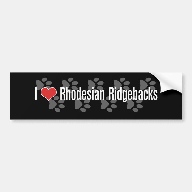 Autocollant De Voiture I (coeur) Rhodesian Ridgebacks (Devant)