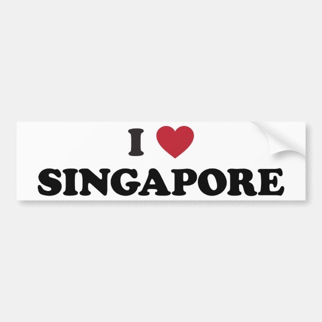 Autocollant De Voiture I coeur Singapour (Devant)