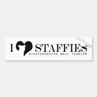 Autocollant De Voiture i coeur Staffies - adhésif pour pare-chocs avec le