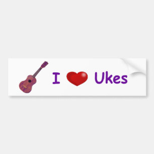 Autocollant De Voiture I (coeur) Ukes