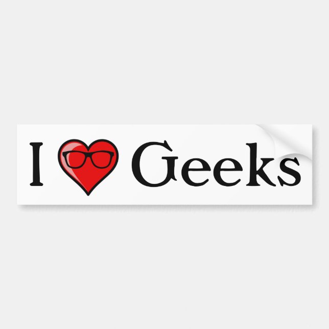 Autocollant De Voiture I geeks de coeur (Devant)