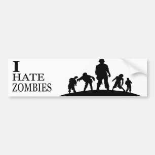 AUTOCOLLANT DE VOITURE I HATE ZOMBIES