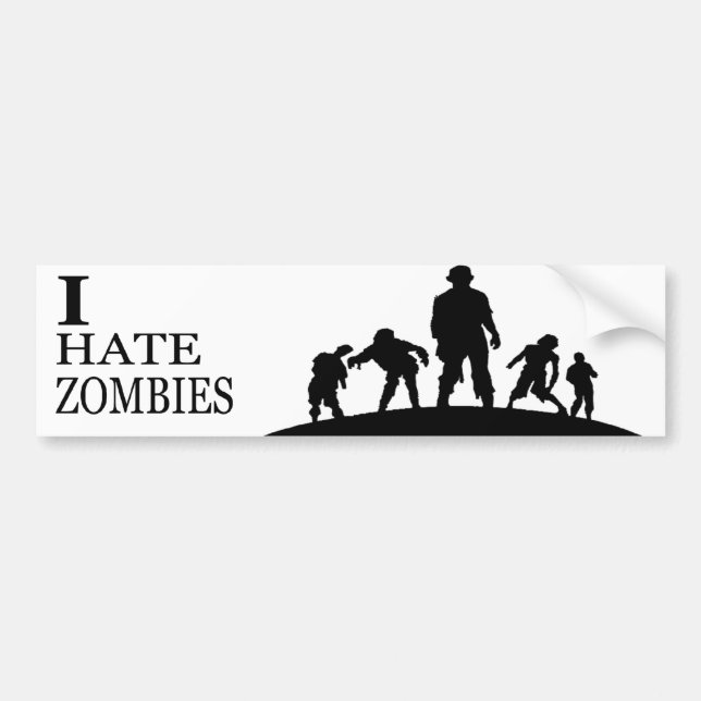 AUTOCOLLANT DE VOITURE I HATE ZOMBIES (Devant)
