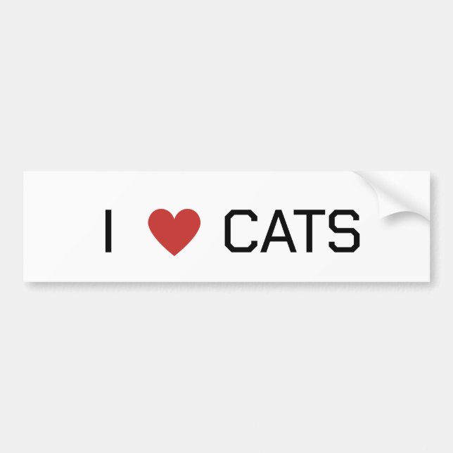 Autocollant De Voiture I Heart Cats Message Magnet de voiture (Devant)