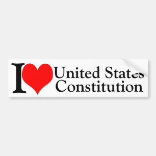 Autocollant De Voiture I heart Constitution des États-Unis