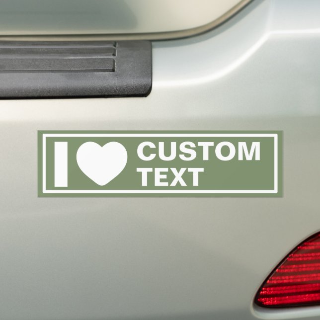 Autocollant De Voiture I Heart Custom Modern Bohemian Green (En voiture)