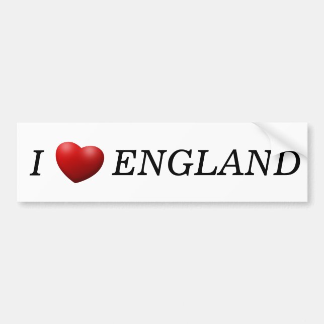 Autocollant De Voiture I Heart England bk bsct (Devant)