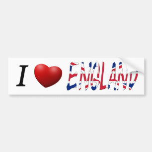 Autocollant De Voiture I Heart England sur Union Jack Flag bscnt