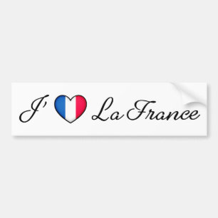 Autocollant De Voiture "I heart France" Fierté française "J'adore La Fran