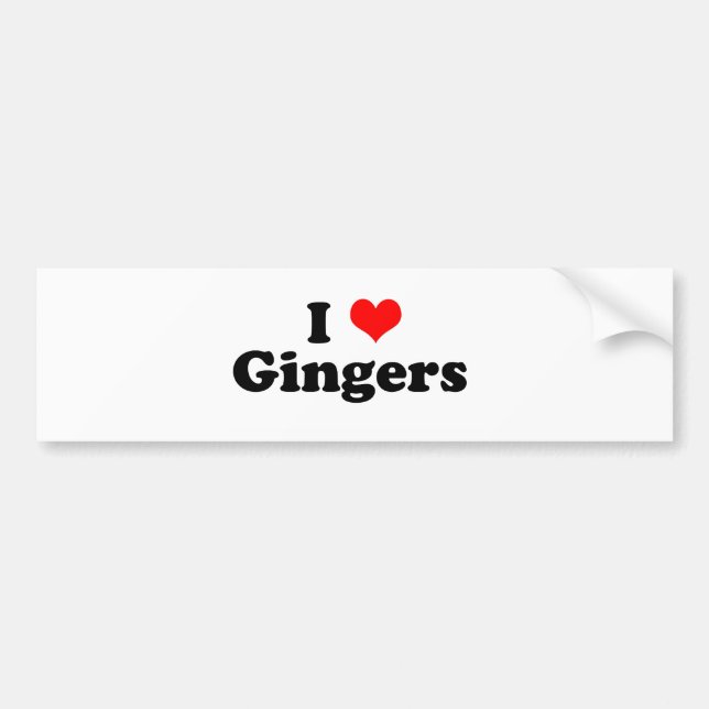 Autocollant De Voiture I Heart Gingers (Devant)