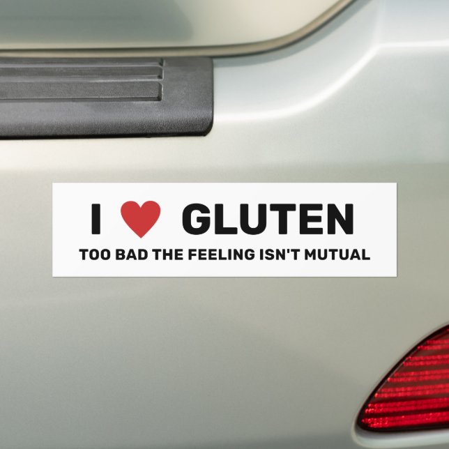 Autocollant De Voiture I Heart Gluten (En voiture)