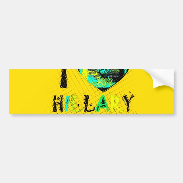 Autocollant De Voiture I Heart Hillary Clinton : Graffiti Expression Art (Devant)