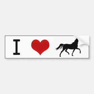 Autocollant De Voiture I Heart Horses