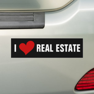 Autocollant De Voiture I Heart Immobilier
