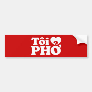Autocollant De Voiture I Heart (Love) Pho (Tôi PHỞ)