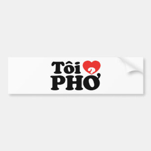 Autocollant De Voiture I Heart (Love) Pho (Tôi PHỞ)