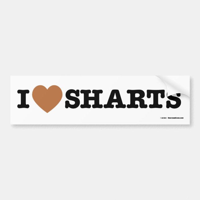 Autocollant De Voiture I Heart Sharts (Devant)