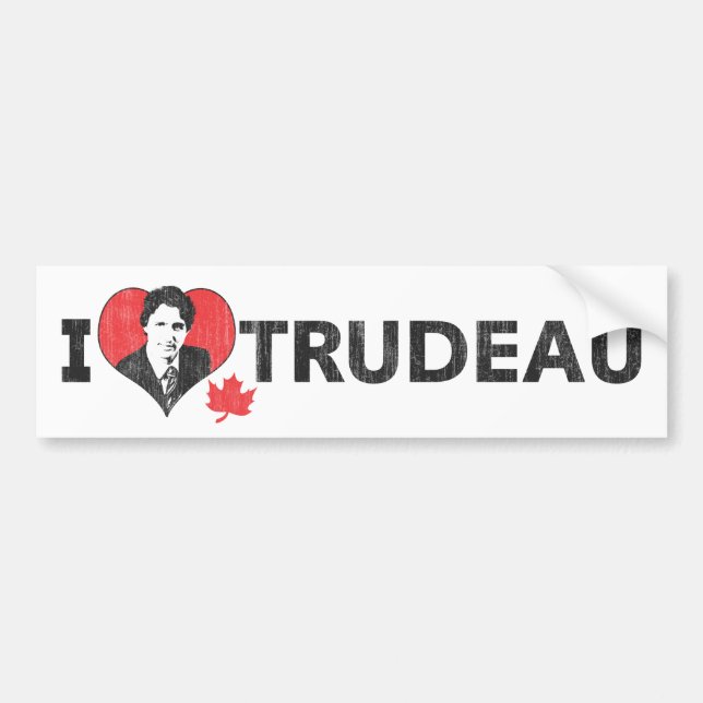 Autocollant De Voiture I Heart Trudeau (Devant)