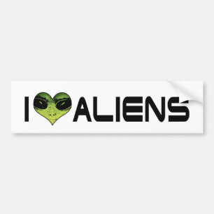 Autocollant De Voiture I Love Aliens Bumper Sticker