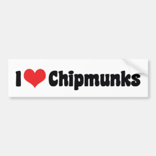 Autocollant De Voiture I Love Coeur Chipmunks - Chipmunk Lover