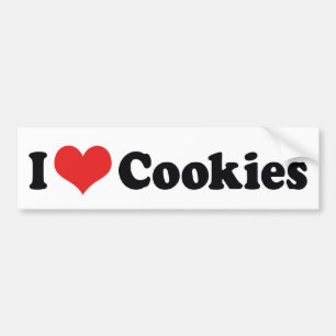 Autocollant De Voiture I Love Coeur Cookies - Amateur de nourriture malsa