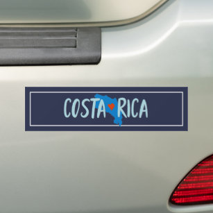 Autocollant De Voiture I Love Costa Rica Carte Bumper Sticker