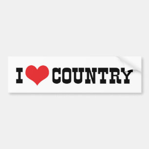 Autocollant De Voiture I Love Country Music Bumper Sticker