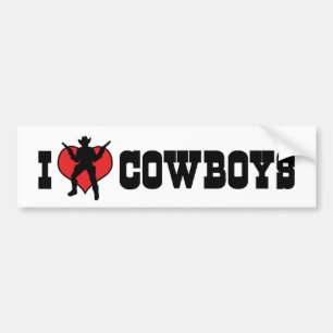 Autocollant De Voiture I Love Cowboys Bumper Sticker
