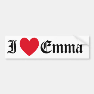 Autocollant De Voiture I Love Emma Bumper Sticker